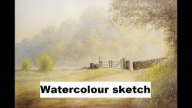 Quick Watercolour Landscape sketch using White nights watercolour