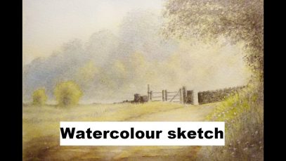Quick Watercolour Landscape sketch using White nights watercolour