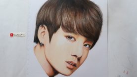 BTS Jungkook Portrait SLOWER Colored Pencil Drawing Realistic