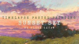 Timelapse Pastel Painting Demo Sunset Sky How to Paint