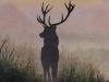 Stag Deer Silhouette Foggy Morning Landscape Acrylic Painting LIVE Tutorial