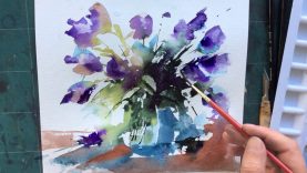 Loose Wet into Wet Watercolours with Andrew Geeson 39Purple Blast39
