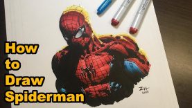 How to Draw Spiderman Drawing Tutorial Copic Markers and