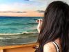 Oil Painting Time Lapse Ocean with calm waves