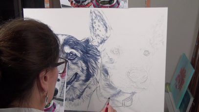 Time Lapse painting of Border Collie amp Bull Terrier rescues