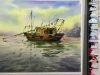 Watercolor Painting Demonstration Little Boat on the Sea