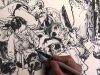 JungGi Kim 김정기 Brush pen drawing Dragon hunter