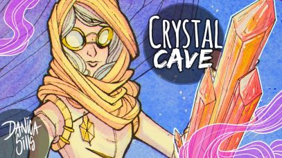 Crystal Cave Character Design for Watercolor Illustration Speedpaint
