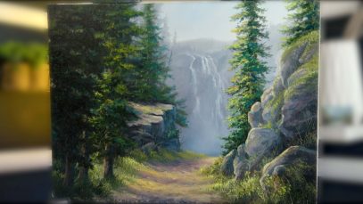 Waterfall Trail Landscape Oil Painting
