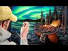 Realistic Landscape Painting Time Lapse Camping Under The Northern Lights