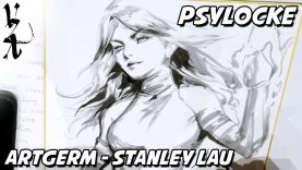 Artgerm Stanley Lau drawing Psylocke
