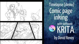 Timelapse demo Comic page inking with Krita