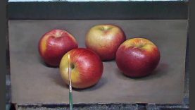 Apple oil painting time lapse