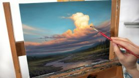 PAINTING STORM CLOUDS BLOCKING IN LAYERING COLORS ADDING DETAILS
