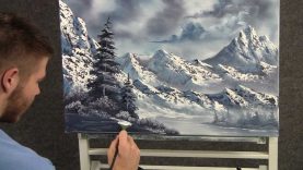Paint with Kevin Hill Large Snowy Mountains wet on