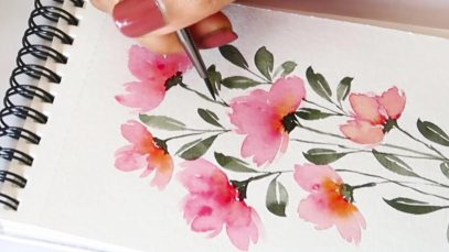 How to paint easy and quick flower bunch Watercolor
