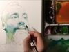 Watercolor Portrait painting Demo3X Video 12 James Harden 인물수채화 중간