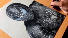 Drawing Spider Man Symbiote Suit Black Suited Spiderman Marvel