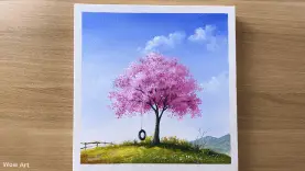 cherry blossom acrylic painting d c 45 wow art