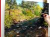 Paint a River and Trees Fast Motion Oil