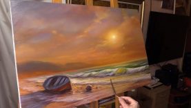 Oil painting demo Evening by the sea Вечер у моря