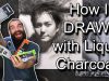 How I Draw with Nitram39s Liquid CharcoalDemonstration Cesar Santos vlog