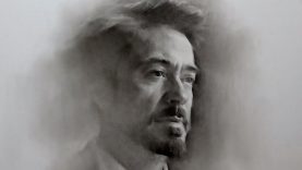Iron Man Tony Stark Charcoal Drawing