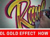 Cool gold effect airbrushed name