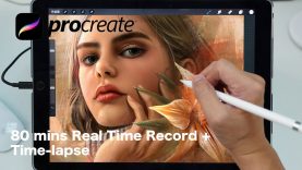 How to Procreate portrait painting 80mins Real time record