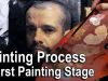 Painting Process of a Self Portrait in the Mirror First