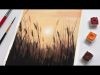 Simple Watercolor Sunset Painting For Beginners Watercolor Painting Tutorial