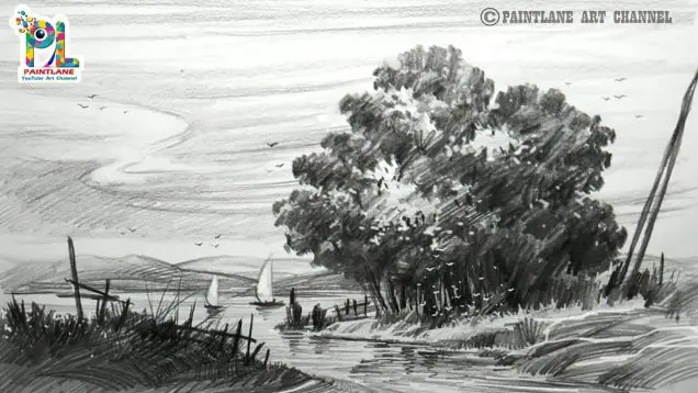 Landscape Drawing with Charcoal - PaintingTube