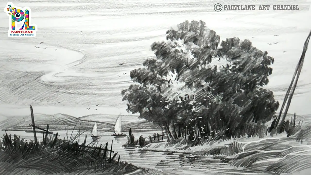 Easy Pencil Sketch Beautiful Scenery Drawing - Step by Step - YouTube-saigonsouth.com.vn
