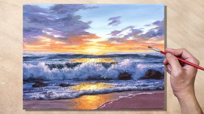 Acrylic Painting Seascape Sunset