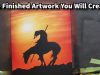 How to airbrush a sunset and Indian on horse silhouette