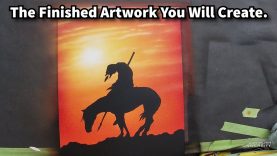 How to airbrush a sunset and Indian on horse silhouette