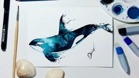 Speed Drawing – Whale 【Watercolor Speedpaint】