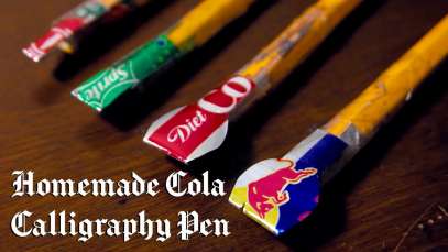 How To Make A Homemade Cola Calligraphy Pen (FREE Template