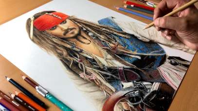 Drawing Captain Jack Sparrow – Timelapse | Artology