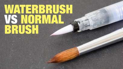 Waterbrushes vs normal brushes for watercolor