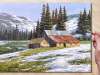 Acrylic Painting Melting Snow Winter Landscape