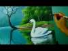 Acrylic Landscape Painting Lesson – The Swan in the Lake