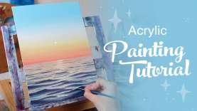 Acrylic Painting Tutorial – Ocean Sunset (Beginner to Intermediate)