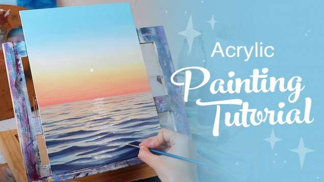 Beach Palette Knife Acrylic Painting LIVE Tutorial - PaintingTube