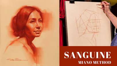 How to Draw with Sanguine- Portrait Demonstration- Miano Method (2020)
