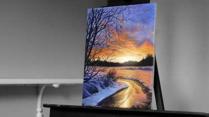 Painting a Snowy Winter Landscape with Acrylics – Paint with