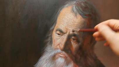 Old Man Portrait Painting in Oils