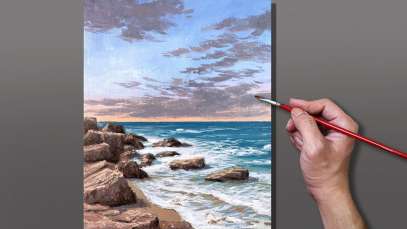 Acrylic Painting Seascape Rocks