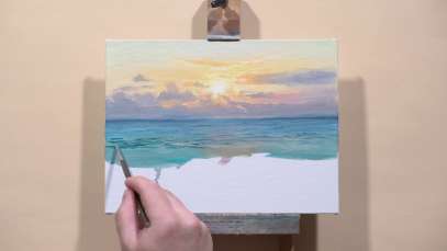 Oil Painting | Sunset Over The Sea | Time-Lapse