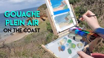 GOUACHE PLEIN AIR Painting on the Coast ✶ Set up,